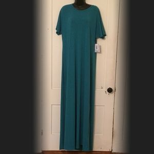 LuLaRoe Maria Dress, Heather Dark Teal, XL, NWT